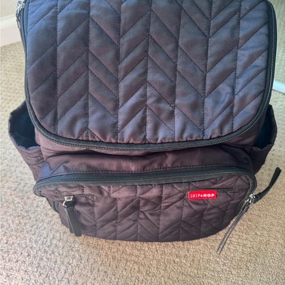 Black Quilted Backpack - Picture 2 of 6